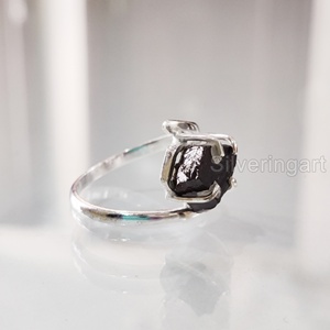 Bijoux en pierre brute bague pour femme grenat naturel pierre précieuse brute janvier pierre de naissance croix broche bande bijoux 925 bague en argent Sterling - Product Image 3