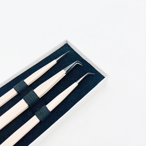 ที่หนีบขนตาสแตนเลส45องศาแบบแข็งเคลือบด้วยผงนู้ดปลายเส้นใยสีดำสำหรับต่อขนตาการดูแลส่วนบุคคล - Product Image 5