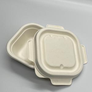 Premium Disposable Paper Partitioned Takeaway <b>Box</b> Pulp Material Embossing Matt Lamination Square Shape Noodles Salads Food - Product Image 4