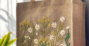 กระเป๋าผ้าปอกระเจาที่มีด้ามจับที่สะดวกสบายเหมาะสำหรับการใช้งานกระเป๋าทนทานสุดหรูดีไซน์ทำมือคุณภาพสูง - Product Image 4