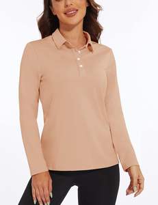 Polos casuales de algodón 100% de manga larga para mujer de alta calidad - Product Image 4