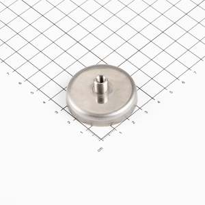 Gripper piatto in ferrite in acciaio inox Ø40x24mm con boccola filettata - Product Image 1