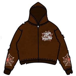 Ensemble de survêtement Y2K personnalisé, streetwear vintage, mode décontractée, sweat-shirt délavé, bonnet et pantalon de jogging évasé, impression DTG, vêtements de sport - Product Image 3