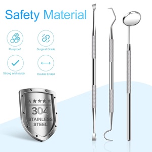 Herramientas dentales, 3 uds., herramientas de Limpieza de dientes, raspador Dental de acero inoxidable, juego de removedor de placa, embalaje ecológico - Product Image 2