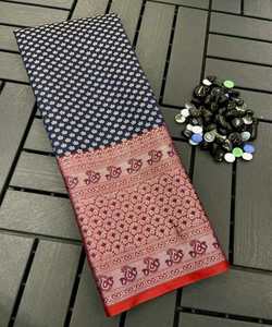 Sari de algodón elegante con detalles estampados y adornos de pelea para uso informal y diario - Product Image 5