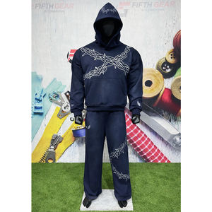 Sudadera con Capucha y Pantalones Deportivos de Felpa Gruesa para Invierno, Ropa Deportiva y Urbana con Pedrería, 100% Algodón, Unisex - Product Image 1