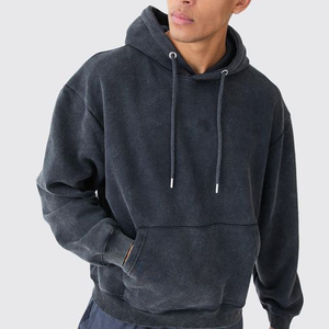 Kangaroo Pocket Hoodie Vintage Mens Pullover Oversized Acid Wash Hoodie Heavyweight Hoodies - Product Image 1