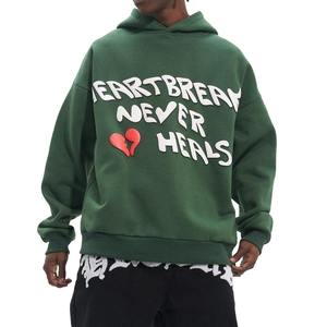 High Quality Cotton Terry Oversize Hoodie Streetwear <b>Thick</b> <b>Fleece</b> Drop Shoulder sublimation Custom Men Hoodies - Product Image 1