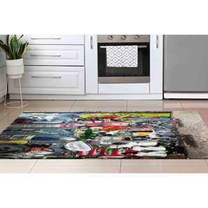Tapis imprimé graffiti : Tapis moderne, coloré, lavable en machine, tapis doux non tissé - Product Image 4