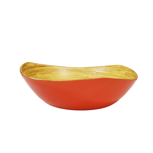 Cuenco de bambú hilado redondo rojo OEM de estilo agradable para servir alimentos, utensilios de cocina ecológicos, cuenco para servir al por mayor de Vietnam - Product Image 6