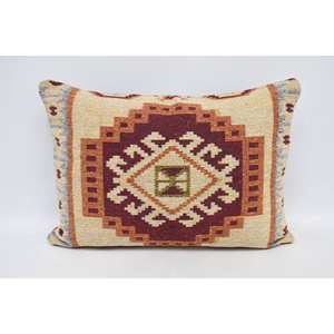 Traditional Style <b>Red</b> <b>Wool</b> Pillow 20x28 Inch with Geometric Vintage Embroidered Patterns Luxury Fluffy Design for Living Room - Product Image 5