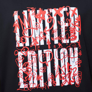 T-shirt imprimé à col rond en coton surdimensionné pour hommes Super Soft avec motif de logo personnalisé et conception simple - Product Image 4