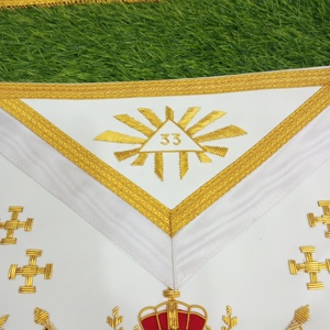 DELANTAL DE RITO ESCOCÉS DE GRADO 33 CON COLLAR BORDADO EN ORO ALAS - Product Image 6