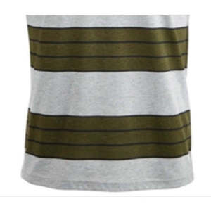 T-shirt da uomo American Rag a righe heather, 100% cotone premium jersey, grigio tinta unita con logo, taglia grande, leggera - Product Image 3