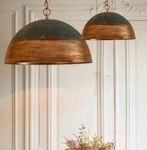 Juego de 3 lámparas colgantes de cobre para temas interiores clásicos iluminación de Ambiente de restaurante y decoración de hospitalidad de lujo - Product Image 6