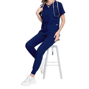 Haute qualité hôpital gommages uniforme ensemble infirmière Polyester Spandex femmes gommage ensembles uniformes soins infirmiers hommes gommages médicaux - Product Image 5