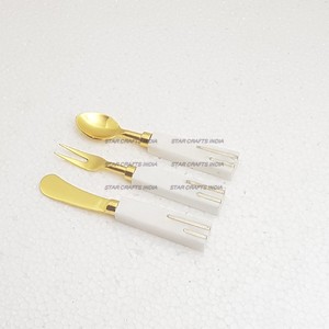 Comprar nuevo mejor diseño al por mayor de acero inoxidable y mango de mármol cucharas cubiertos juego de cubiertos fabricante indio de STAR CRAFTS - Product Image 3