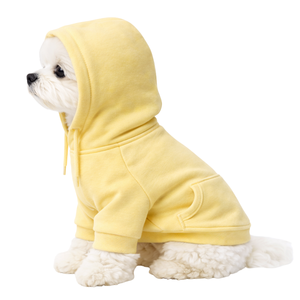 Dog Hoodie Buttercream Yellow Soft Fleece <b>Pet</b> Sweatshirt With Hood Cozy Warm Pullover Winter Wear For Small Medium Dogs Indoor - Product Image 3