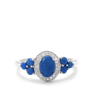 Bague en argent sterling rhodié plaqué or 18 carats avec céruleite et zircon blanc - Product Image 2