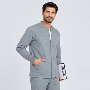 Uniforme Médico para Hospital, Chaqueta de Trabajo con Mangas Largas, Cierre Frontal con Cremallera y Bolsillos Laterales - Product Image 2