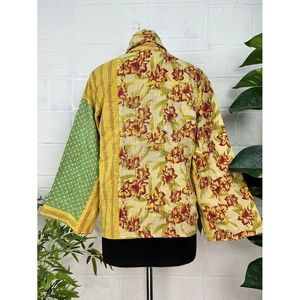 Vintage Boho Chic <b>Kantha</b> Stitch Dori <b>Jacket</b> One-of-a-Kind Handstitched Reversible Woven Short Coat - Product Image 3