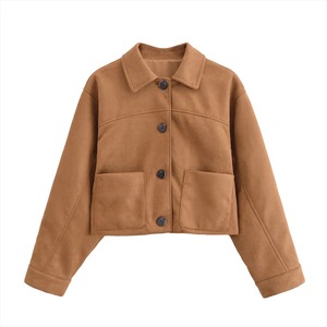 Chaqueta de Lana Tejida para Mujer, Diseño Personalizado, Informal, Versátil, Color Sólido, Cierre de Botón, Holgada y Transpirable - Product Image 1