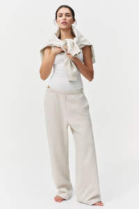 กางเกงจ็อกเกอร์ผ้าฝ้ายสำหรับผู้หญิงกางเกงสำหรับออกกำลังกายสีเบจหลวมดีไซน์ใหม่ล่าสุด2025 - Product Image 5