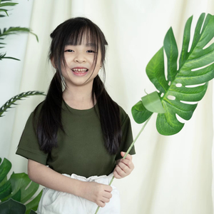 T-shirt unisexe à manches courtes et col rond pour enfants Ultifresh, décontracté, été, 100% polyester, imprimé uni, séchage rapide, respirant - Product Image 2