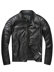 Chaqueta de bombardero de piel sintética ajustada para hombre, chaqueta de motorista con cremallera y cuello levantado y solapa para chaqueta de motocicleta para hombre, envío DDP - Product Image 6