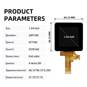 <span class=keywords><strong>1</strong></span>.54 inch TFT LCD hiển thị màn hình cảm ứng IPS Bảng điều chỉnh mô-đun IC st7789 cst816d 240x240 Độ phân giải CTP cho đồng hồ thông minh - Product Image 3