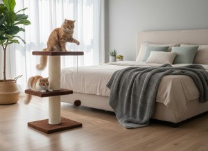 High-quality Amistar <b>scratching</b> post Play Tower for <b>cats</b> and kittens of all breeds and sizes. - Product Image 4