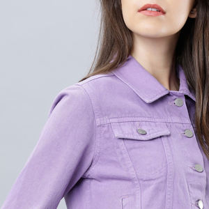 Dernière conception de veste en jean à manches longues pour femmes bon marché Oem respirante et confortable nouvelles vestes en jean élégantes pour femmes à vendre - Product Image 5