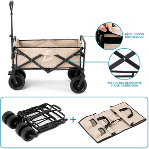 Carrello Pieghevole per Esterni e Fai-da-Te con Capacità di Carico di 80 kg e Cuscinetti Integrati - Product Image 5