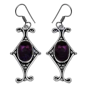 Boucles d'oreilles tendance pour femmes en argent sterling 925 avec pierre précieuse violette, coupe poire, diamant, plaqué or rose, style clou, clous en forme de cœur - Product Image 3