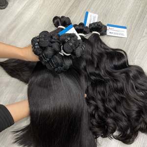 Extensions de cheveux humains vietnamiens bruts les plus vendues, tissage machine, lisses naturels, double tirage, qualité supérieure, prêtes à être expédiées - Product Image 1