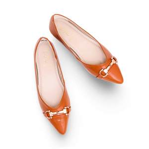 Escarpins à talons hauts pour femmes marron talon bas bout pointu fermeture à enfiler de haute qualité pour la nouvelle saison - Product Image 1