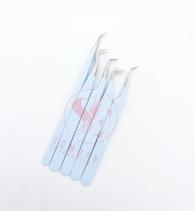 High Quality Somofy Enterprises Stainless Steel Russian Volume <b>Lashes</b> Eyelash Tweezers 10mm Precision Narrow Fine Tips - Product Image 6