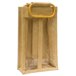 New Fashion Wholesale Custom Jute <b>Tote</b> 2 bottle Winery <b>Bag</b> High Quality Burlap Jute Shopping <b>Tote</b> 2 bottle <b>Bag</b> - Product Image 5