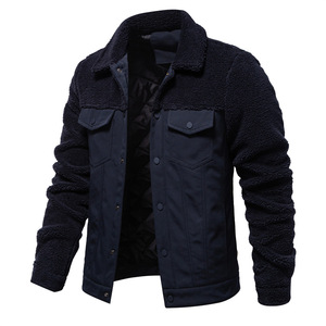 Autumn Winter New Splicing Zipper Fleece <b>Jacket</b> for Men High Quality Casual Spandex/Polyester Eco-Friendly Windproof <b>Patchwork</b> - Product Image 3