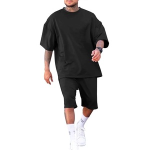2024 été hommes ensembles homme à manches courtes T-Shirt et Shorts homme Jogging sport costume de gymnastique ample décontracté course survêtement vêtements - Product Image 5