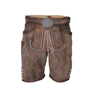 Short décontracté de style allemand pour hommes, coupe ajustée, en cuir de vachette personnalisé du Pakistan, respirant avec poches tissées - Product Image 6