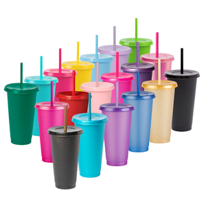 Scatola di 180 riutilizzabili tazze con paglia per bevande fredde 24 Oz - Product Image 1