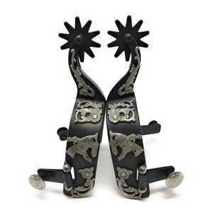 Éperons de cheval occidentaux à la mode avec accessoires équestres d'équitation d'éperon fin de joint de matériel d'alliage - Product Image 3