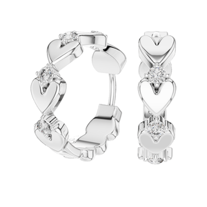 Elegant <b>Heart</b>-Shaped Diamond <b>Earrings</b> 0.36ct Lab-Grown VVS-VS EF CVD Diamond 18KT, 14KT, 10KT Gold & 925 <b>Silver</b> Rose, - Product Image 4