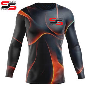 Vente de gros Chemise de compression à sublimation personnalisée Spandex Rash Guard de haute qualité pour hommes - Product Image 4