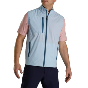 เสื้อกั๊กสำหรับผู้ชายเสื้อกอล์ฟผ้าโพลีเอสเตอร์แบบมีฮู้ดแขนกุดด้านหน้ามีซิปด้านข้างแบบเปิดด้านหน้า - Product Image 1