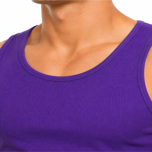 Camiseta sin Mangas para Hombre, Cuello Redondo, Tejida, Color Sólido, Estilo Vintage, Spandex/Poliéster, Transpirable, Secado Rápido, Ecológica - Product Image 4