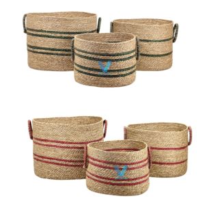 Cesto de proveedor certificado, cestas en zigzag, algas marinas, jacinto de agua, cesta de yute, diseño de decoración para sala de estar para lavadero - Product Image 6