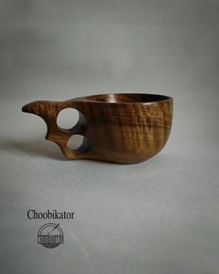 Taza de madera Natural 100% para cerveza y Artículos de bar y mesa con asa Taza de cerveza Taza de café para beber hecha a mano - Product Image 6