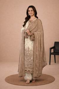 Traje/Conjunto Islámico Salwar Kameez de Tela Georgette Sintética Resistente con Bordado Elegante y Corte Recto a un Precio Razonable - Product Image 6